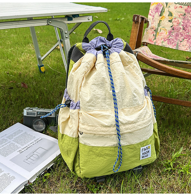 新款束口抽绳双肩包大容量休闲包户外运动登山包超轻量旅行背包详情41