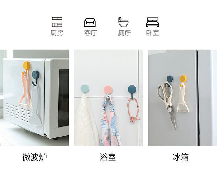 塑料无痕挂钩粘钩强力粘墙卫生间创意免贴墙强力可爱门后钥匙宿舍详情4