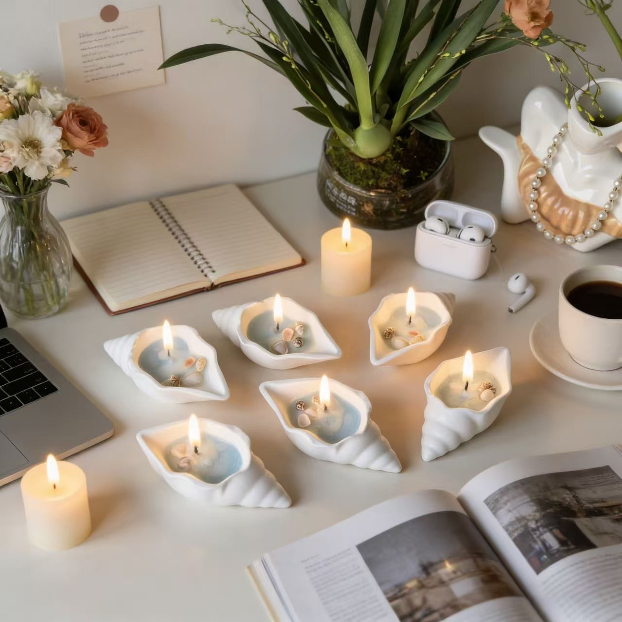 植物蜡海螺香薰蜡烛摆件 星辰大海海螺香薰蜡烛婚礼伴手礼装饰详情10