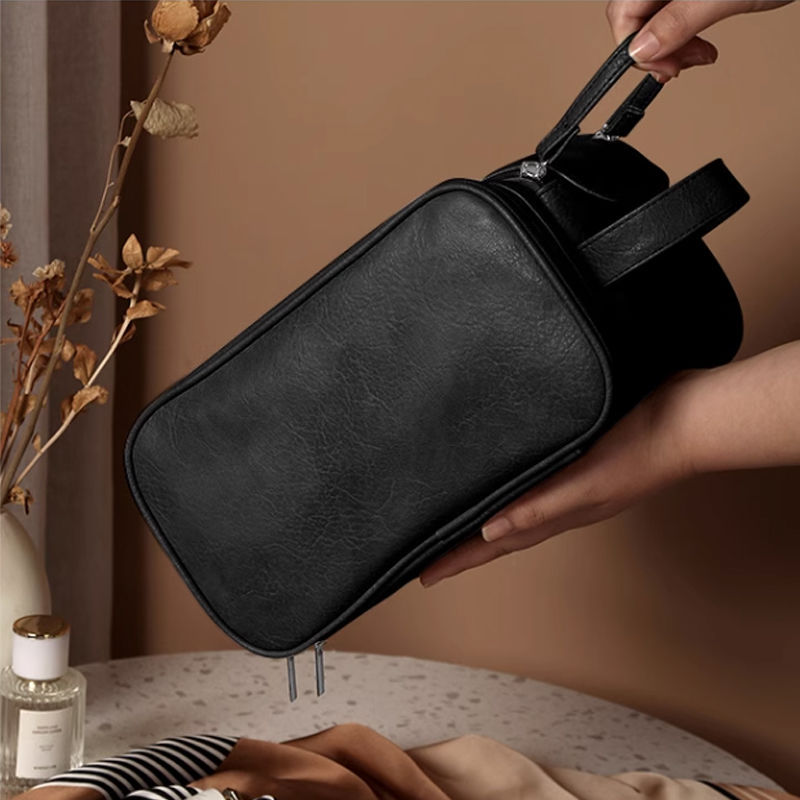 Large-capacity makeup bag, travel double-zipper toiletry bag, new waterproof high-end skin care product box, storage bag, portable for women pic 14