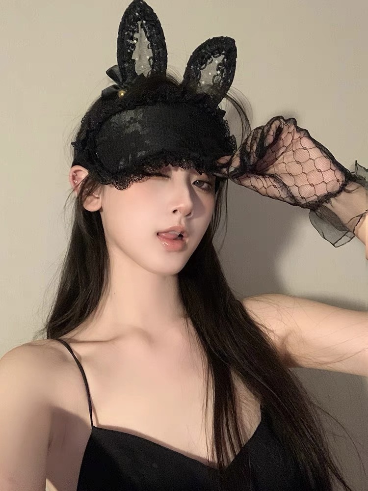 蕾丝眼罩情趣蒙眼女神器黑色性感禁欲系遮光性感遮眼丝带睡眠手铐详情4