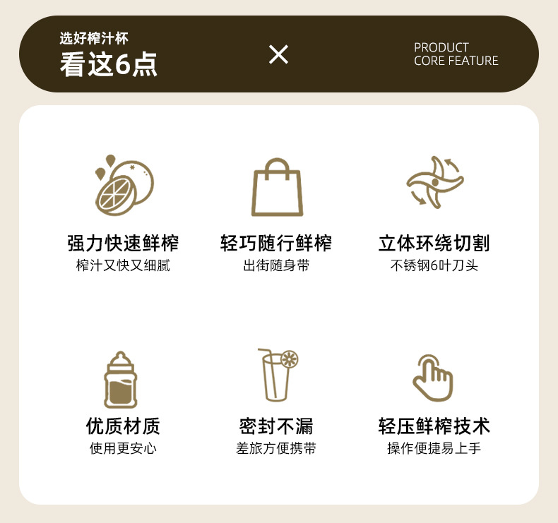 榨汁机小型便携式家用多功能全自动充电动小型迷你水果炸汁果汁杯详情2