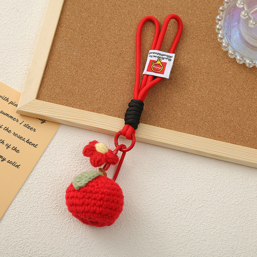 创意可爱水果蔬菜挂饰少女包包钥匙扣钩针挂件手工diy毛线配饰详情17