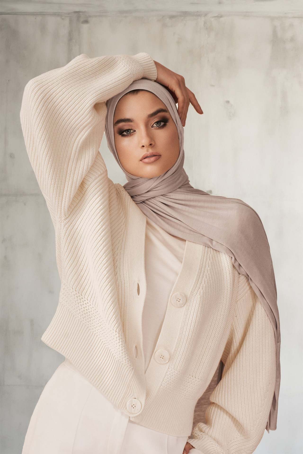 High-quality solid color modal rolled-up mercerized cotton scarves, shawls and headscarves for cross-border Middle East Jerseyscarf pic 14