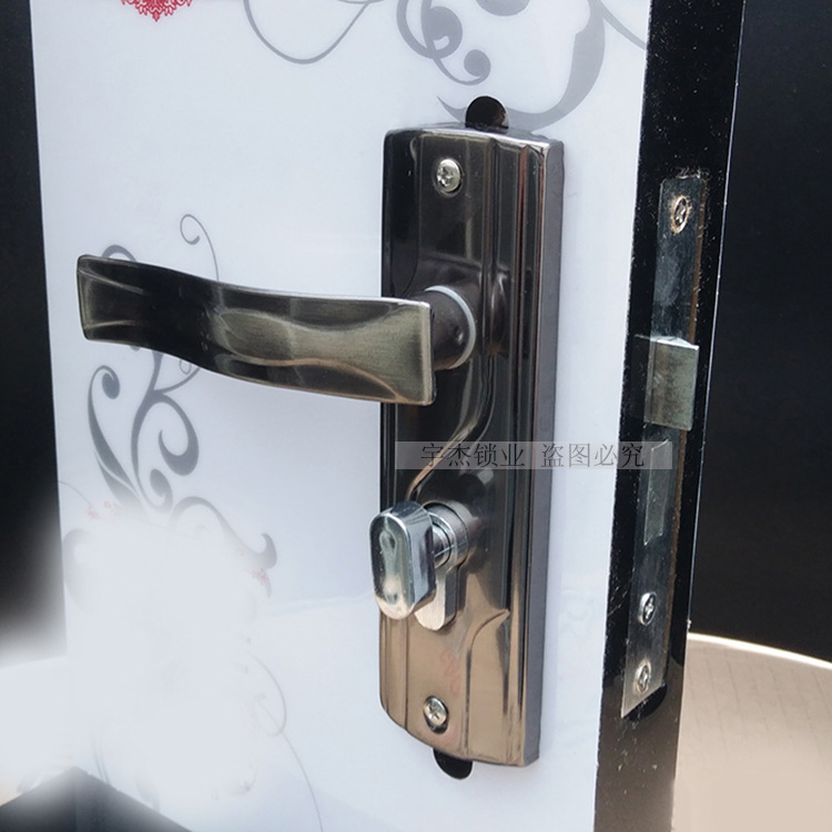 老式铁面板换锁室内卧室房门锁室内钢木门锁小50门把手门锁锁具详情17
