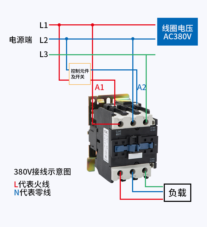 万联交流接触器单相220V三相380V低压电器24V厂家直销适用电工电气详情13
