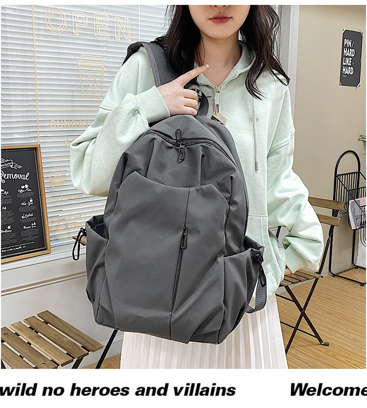 跨境新款双肩包大容量男女学生书包简约休闲短途出差商务电脑包详情11