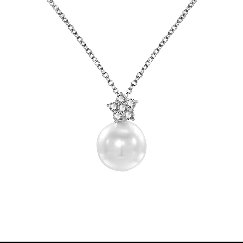 S925 All-silver Edison pearl pendant necklace, a versatile and high-end gift for women, simple and versatile, small and clear pic 17