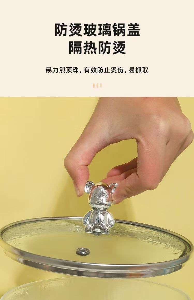 耐热高硼硅玻璃碗炖锅有盖泡面锅双耳碗家用炖汤煲克明火加热汤锅详情11