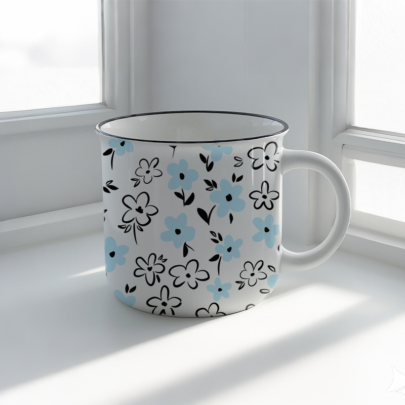 Fuente fábrica de alto nivel de apariencia retro imitación esmalte tazas de cerámica tazas publicitarias personalizadas tazas de café acompañantes tazas de regalo de mano pic 7