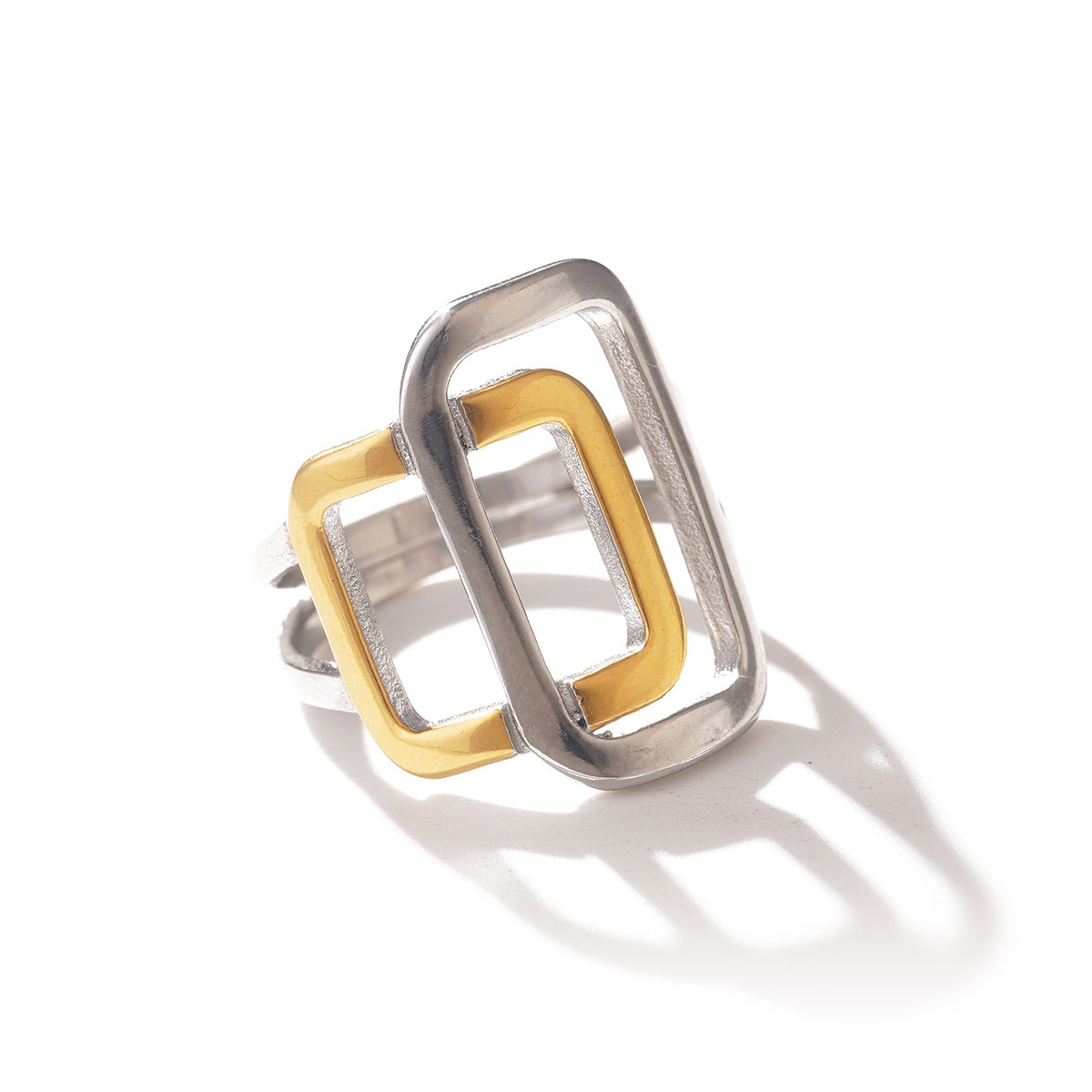 Cold and stylish stainless steel European and American ring, elegant lines, cross-border design, high-end feel, gold jewelry wholesale pic 19