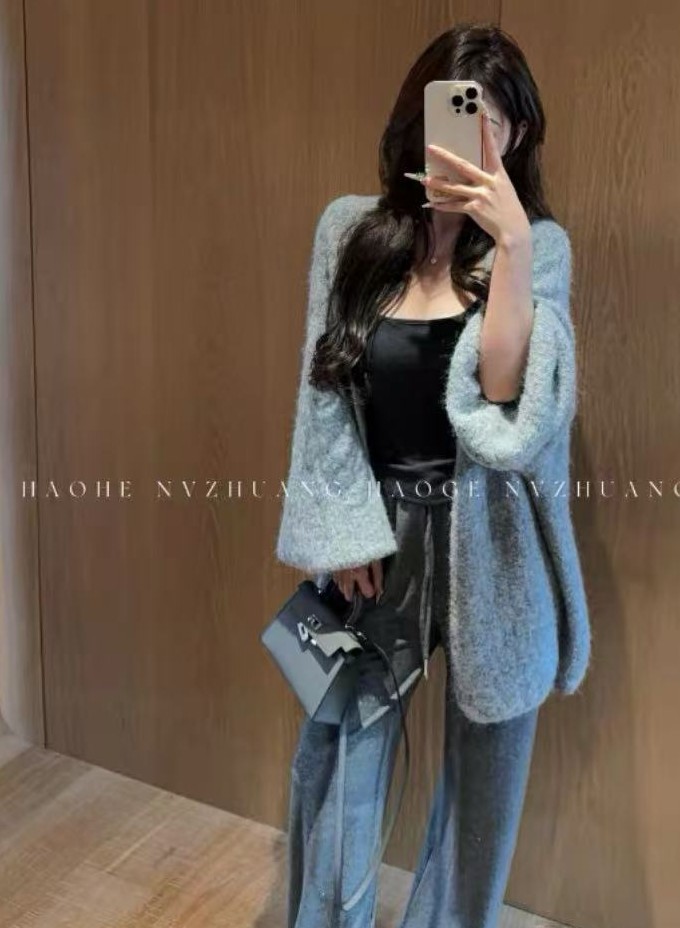 毛衣外套优质羊毛软糯慵懒风2025秋冬新款宽松百搭韩系针织开衫详情8