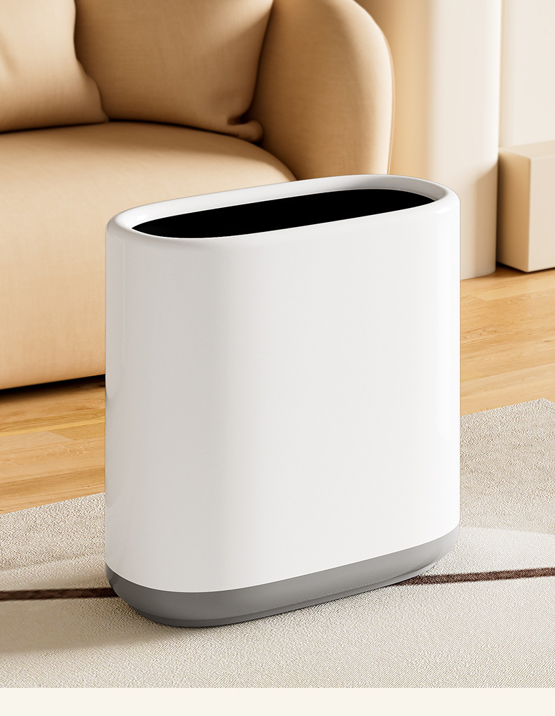 垃圾桶家用卫生间厕所客厅简约新款夹缝厨房卧室双桶ins风纸篓详情13