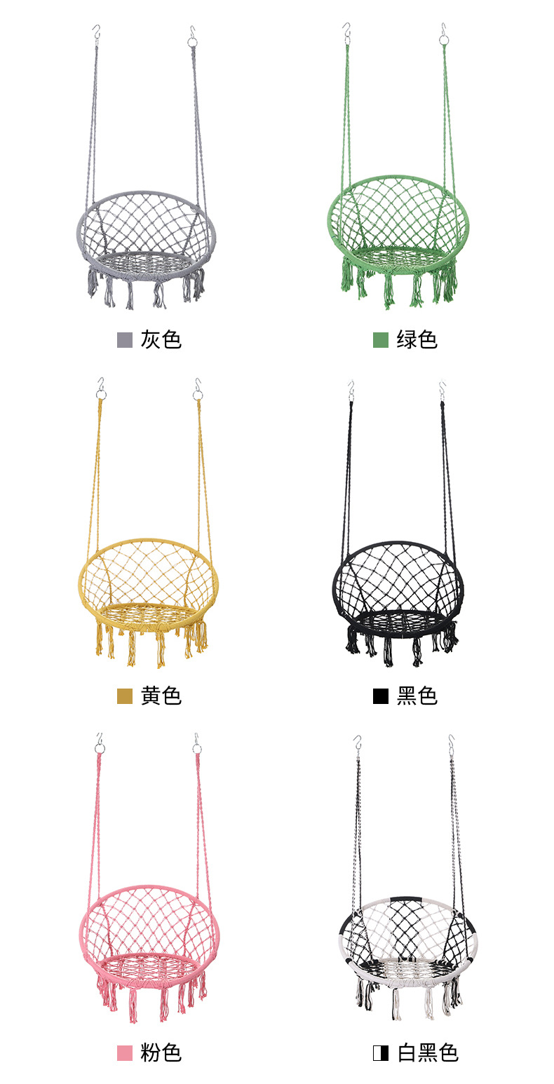 Fringed handcrafted hammock weaving net, double leisure camping hanging chair, courtyard hanging basket chair, outdoor camping swing wholesale pic 7