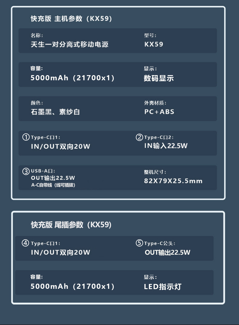 跨境二合一磁吸分离式超级快充自带线10000mAh充电宝移动电源详情19