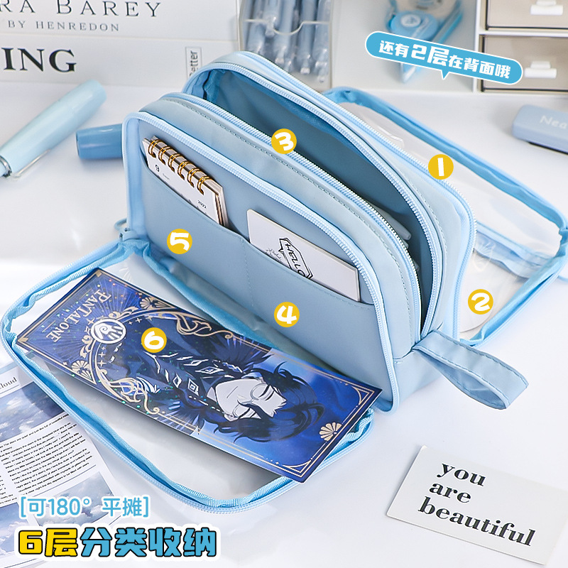 大容量透明笔袋女生小学生文具盒笔袋ins风小众巨能装痛包铅笔袋详情4