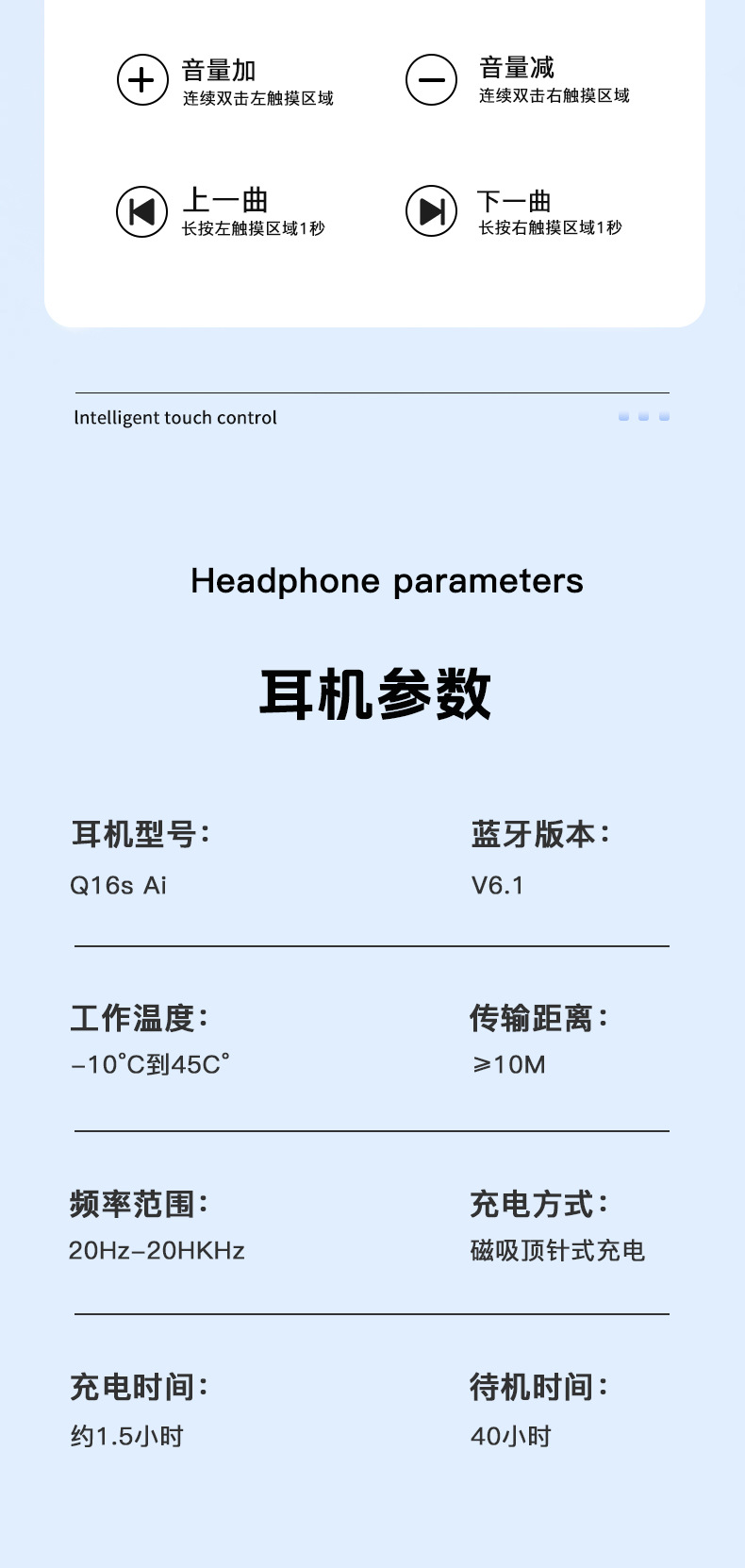 AI translation Bluetooth headphones, simultaneous interpretation ear-hanging headphones, wireless sports, ultra-long battery life pic 19