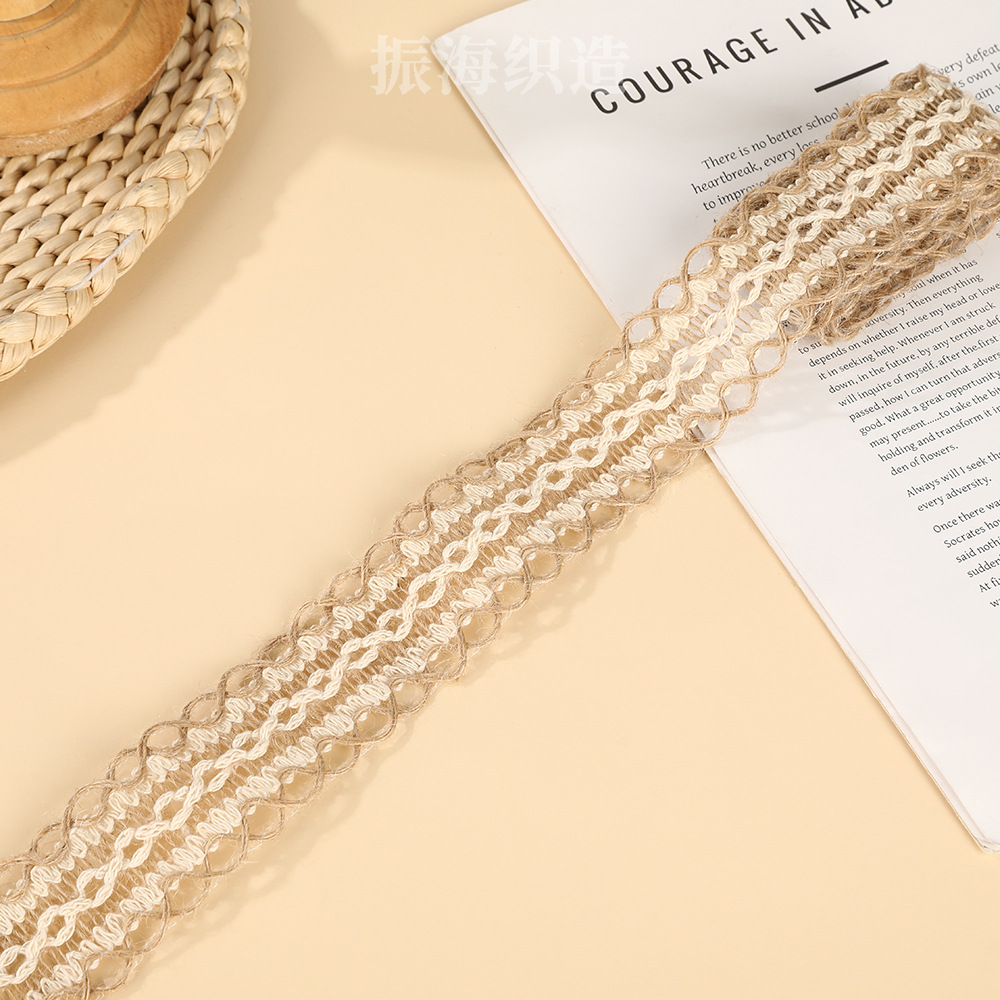 服装家纺服饰产业用花边织带工艺礼品服饰辅料用黄麻鱼丝麻织带详情10