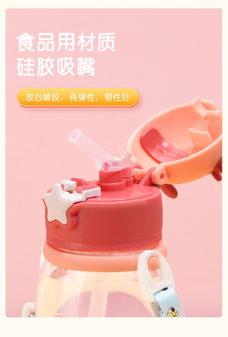 新款网红杯子卡通水杯儿童大容量鹿角塑料杯学生礼品吸管杯可定制详情3