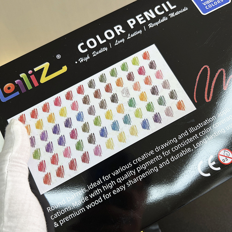 跨境外贸素描油性彩铅绘画美术彩色铅笔50/72色铁盒装画笔彩笔套详情8
