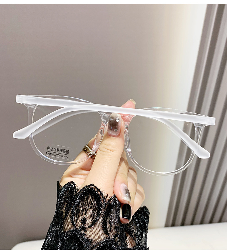 超轻素颜防蓝光眼镜架女大框网红茶色大脸显瘦配有度数冷眼镜框详情18
