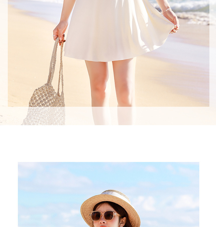 大码泳衣高级感连体平角夏季度假游泳衣遮肚显瘦保守裙式温泉泳装-028470详情11