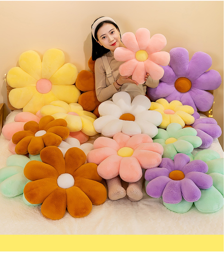新款八瓣小雏菊花朵坐垫客厅沙发办公室坐垫花瓣太阳花抱枕靠垫详情20