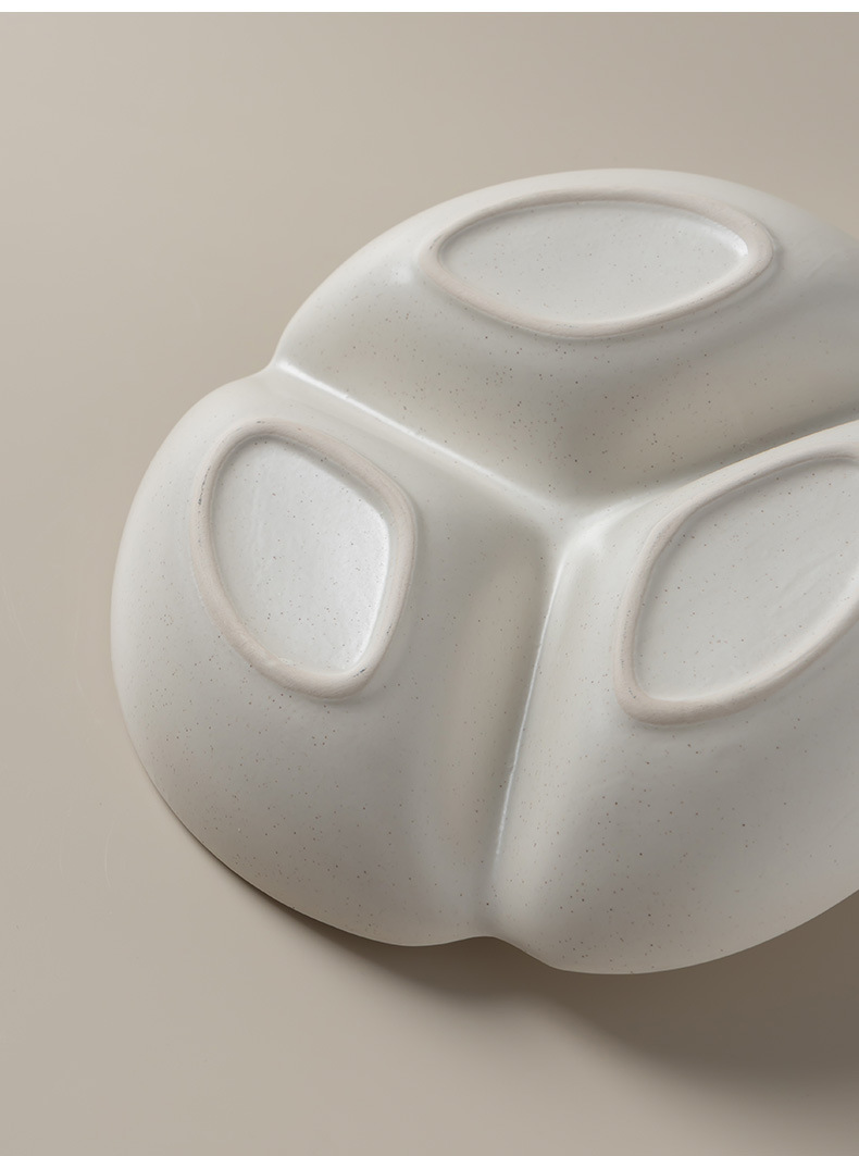 简约风陶瓷三格盘减脂定量分餐盘家用早餐盘水果盘配菜盘饺子盘详情7