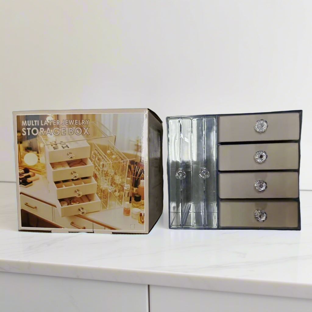 Jewelry storage box, earrings, necklaces, rings, hair accessories, ear clips, high-end and exquisite multi-layer anti-oxidation display rack pic 2