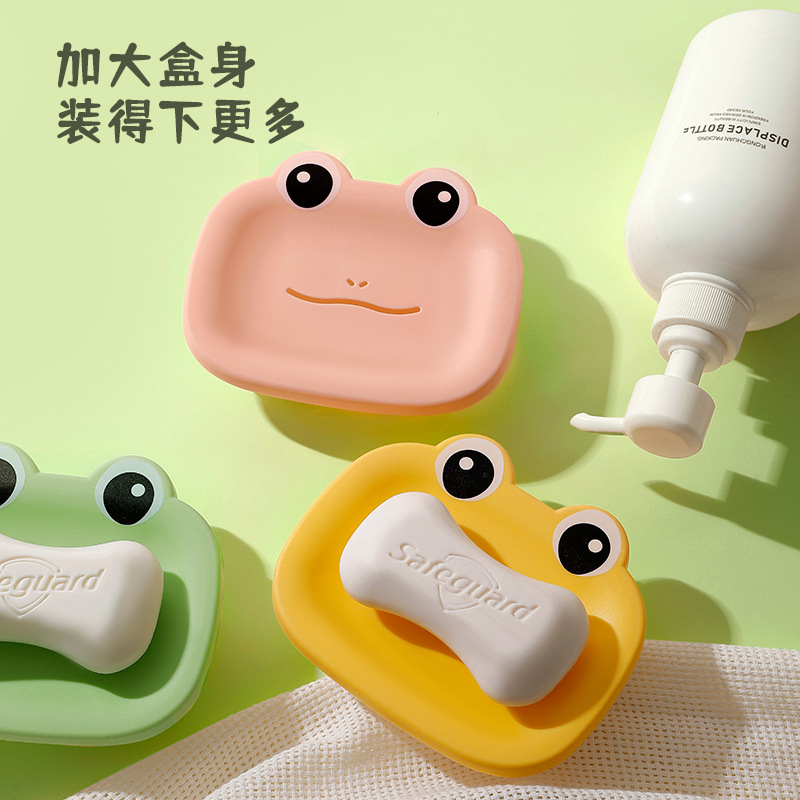 可爱卡通肥皂盒可爱猫咪青蛙肥皂盒创意肥皂支架可沥水浴室香皂盒详情2