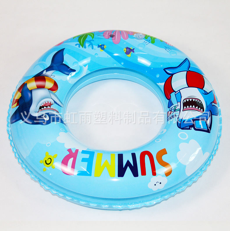 虹雨新款儿童小鲨鱼游泳圈批发可爱卡通大白鲨腋下圈加厚充气泳圈详情7