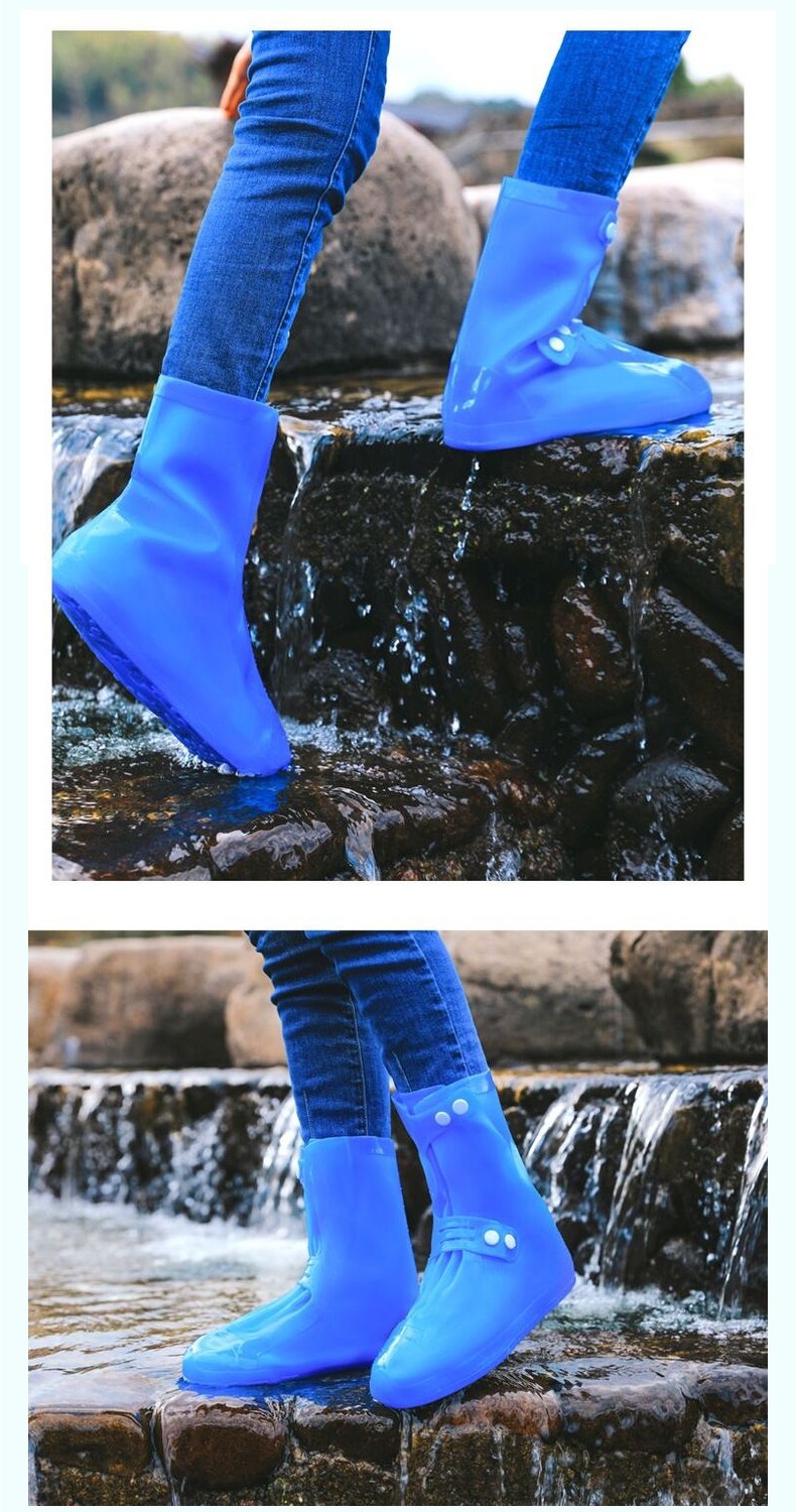 雨靴套男女款硅胶防雨鞋套高筒加厚耐磨防滑雨天鞋套防水鞋套批发详情22
