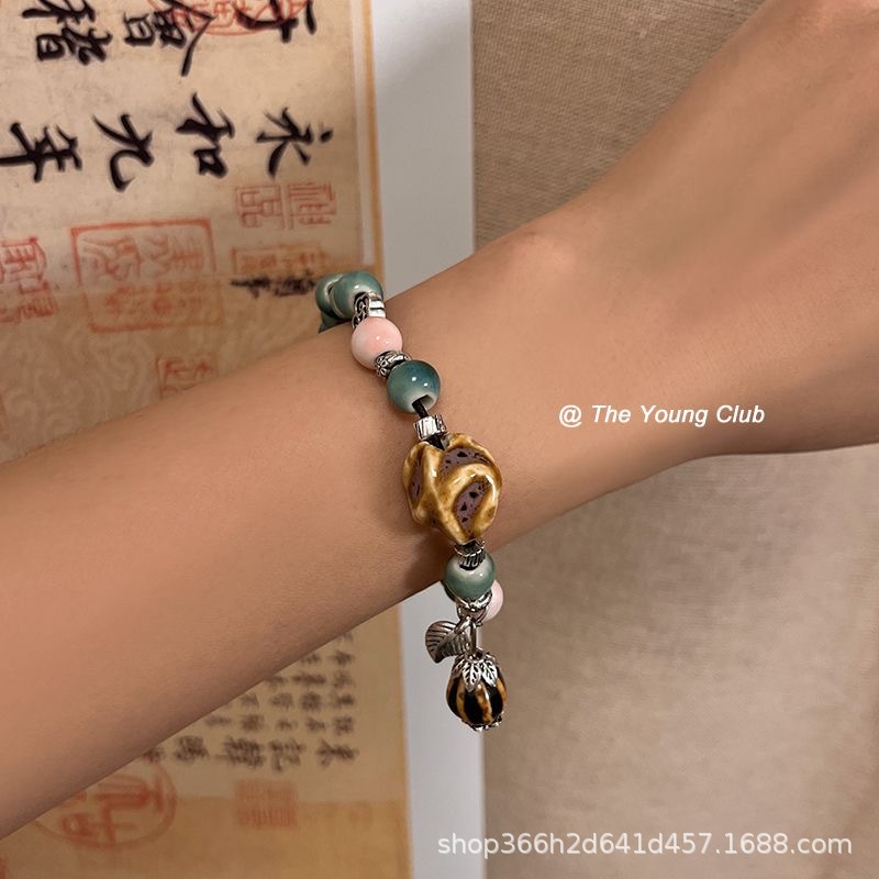 手作款 新中式民族风陶瓷手链女国风手饰串珠手串2023年夏季新款详情14