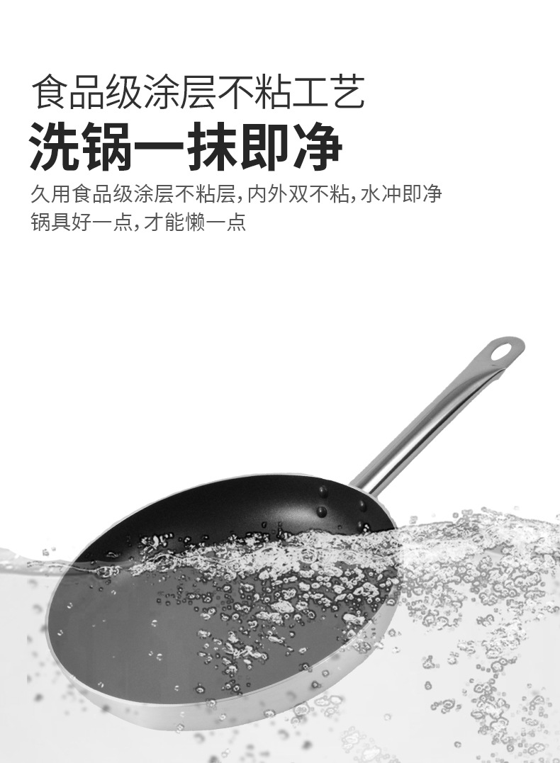 商用不粘平底锅家用平底煎锅牛排多尺寸煎饼锅铝制电磁炉燃气通用详情11