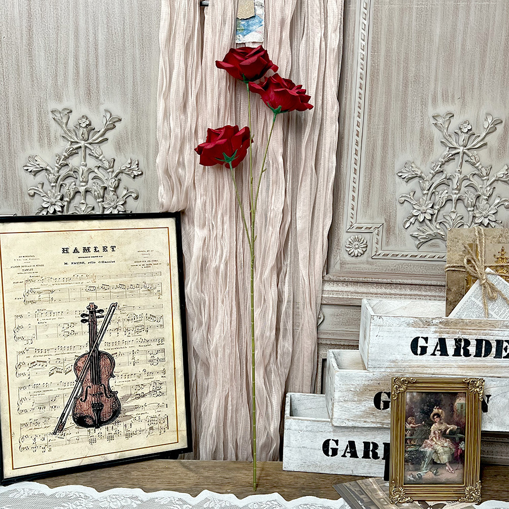 3头钻石玫瑰仿真假花束成品人造绢花婚庆地排用花塑料花婚礼布置详情9