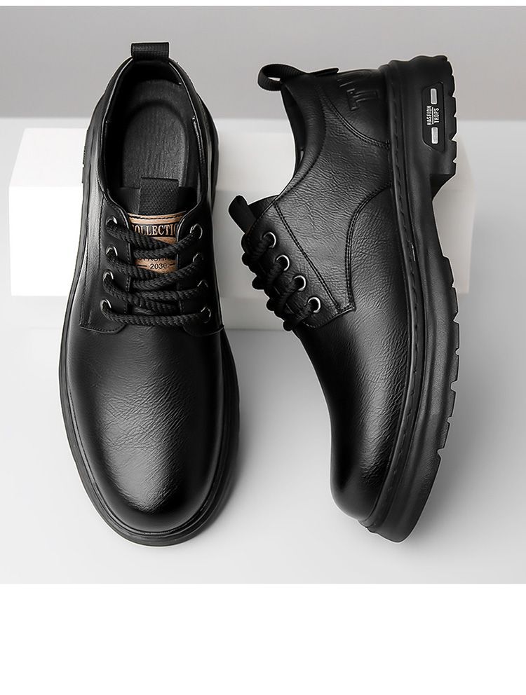 2025春秋新款男士手工上线休闲皮鞋男复古工装大头耐磨系带男皮鞋详情4