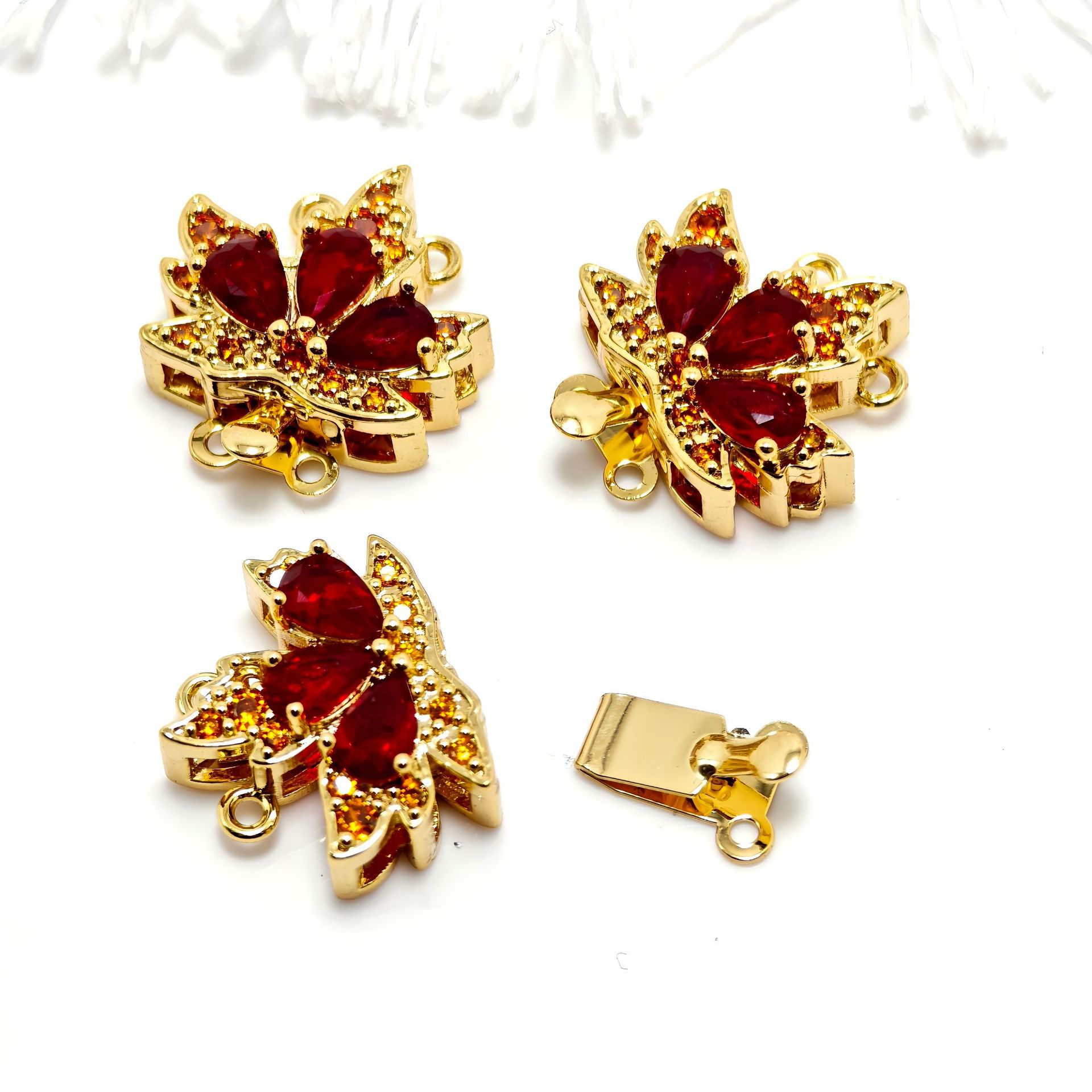 High color retention, real gold plating, double hanging, zirconium pearl buckle, pin, buckle necklace, connecting buckle head, DIY jewelry bracelet pic 21