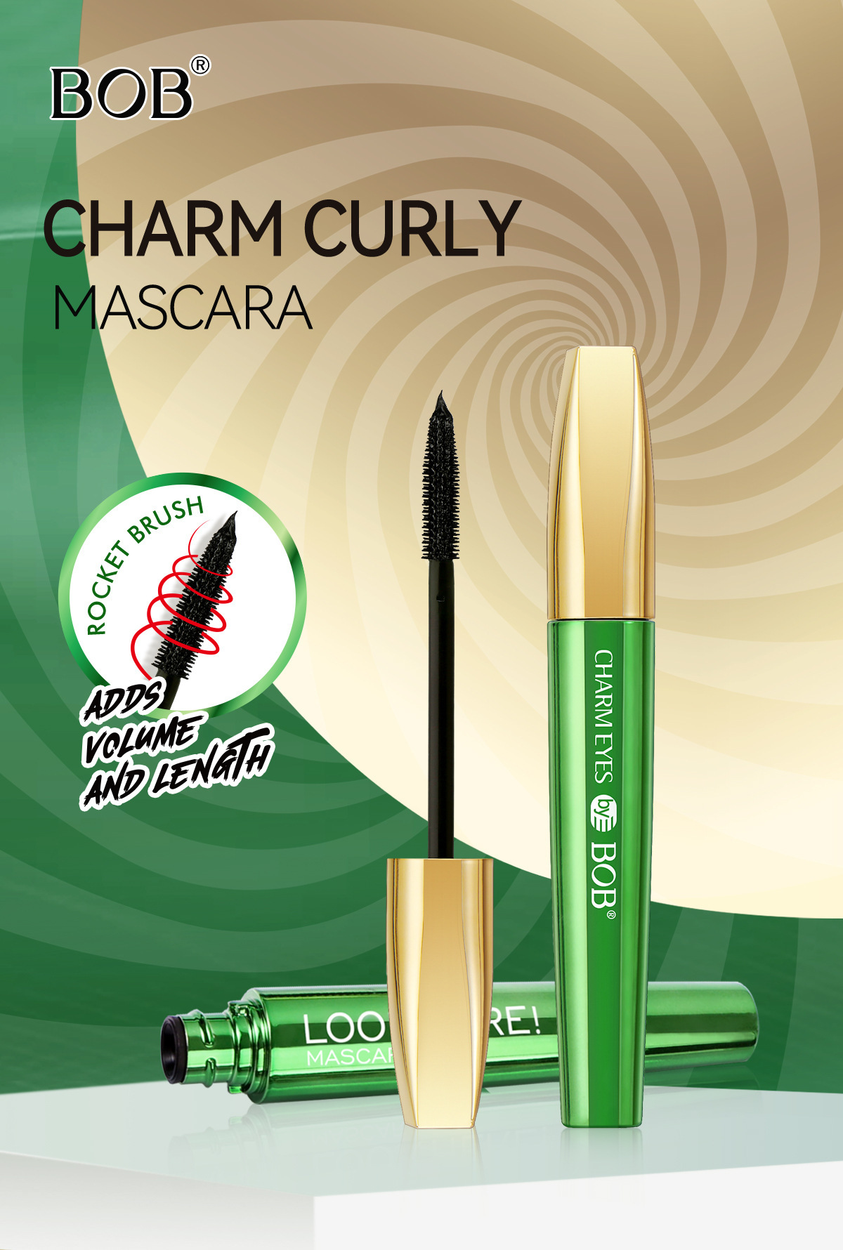 Cross-border exclusive bob Eyelash Mascara is waterproof, sweat-proof, non-staining, thick, curling, quick-drying and shaping for eyelashes as a base pic 5