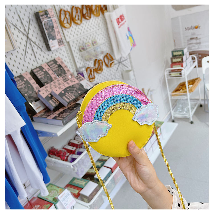 New PU small bag for girls, mini crossbody bag for toddlers and babies, cartoon and cute rainbow coin purse for girls pic 11