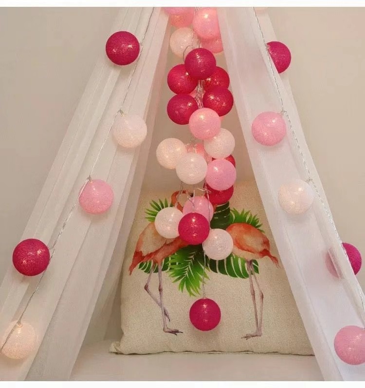 LED color lights, cross-border Christmas lights, cotton thread ball lights, room and bedroom decoration and arrangement, ins birthday and festival lights, small light strings pic 19