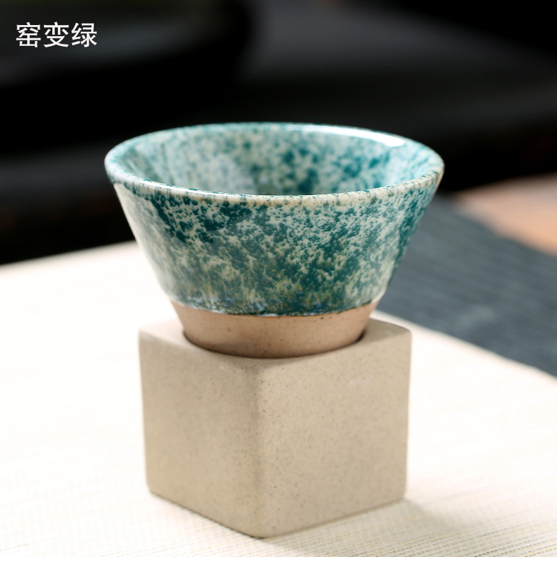 Tea brewing cups by the fire, Japanese coarse earthenware tea cups, cross-border bestsellers, ceramic mugs, retro water cups, conical coffee cups pic 20