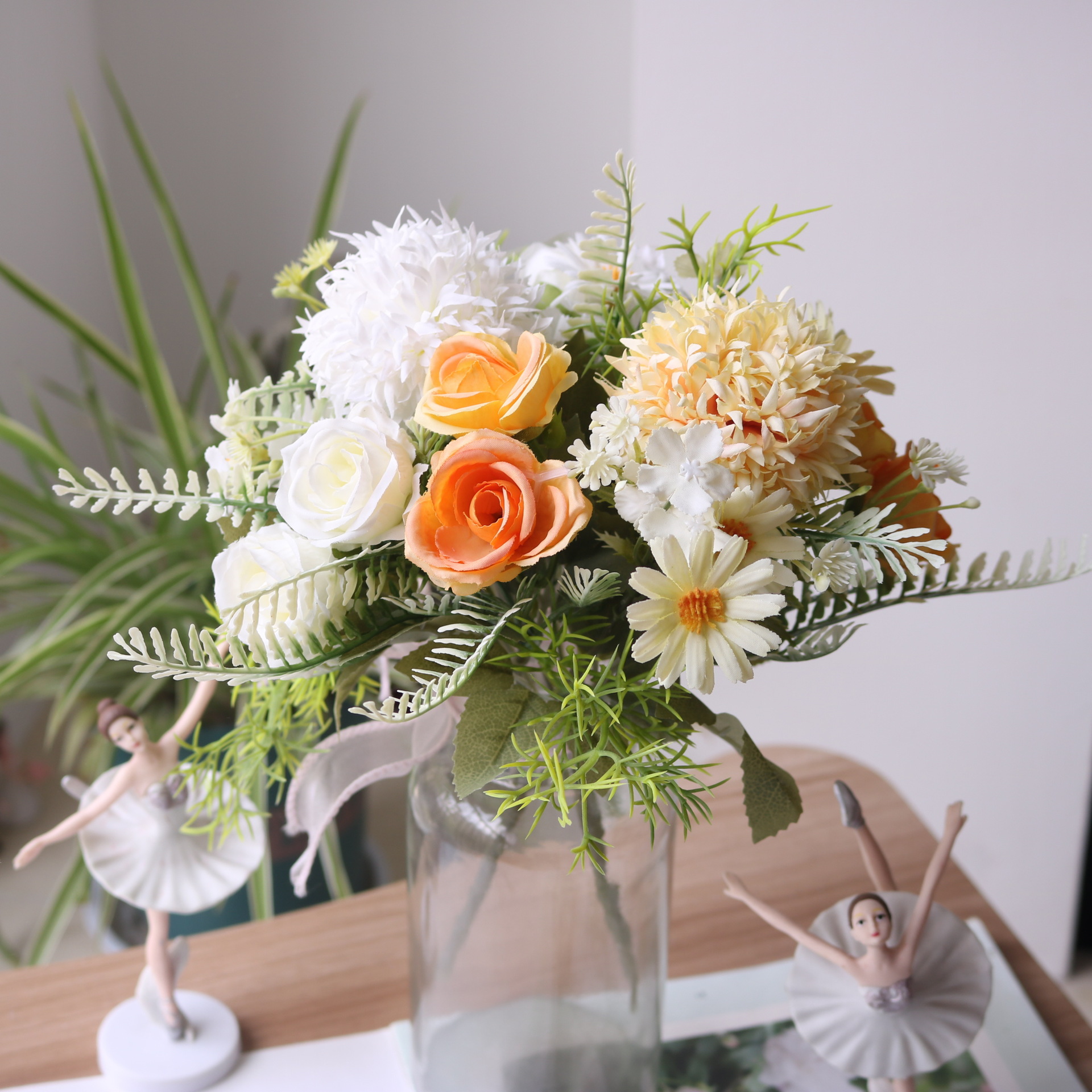 仿真花刺球玫瑰组合森系田园雏菊小把束家居装饰手工帽子头饰配件详情13