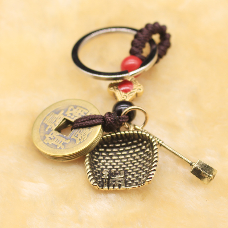 Pure handcrafted Five Emperors coin keychains, pendants, safety copper coins, car decoration, car accessories pic 6