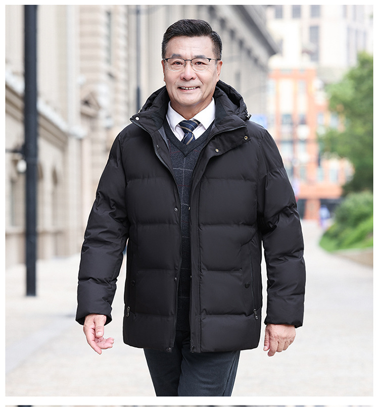 新品中老年人羽绒服男短款加厚2024冬装老年父亲爸爸鸭绒保暖外套详情24
