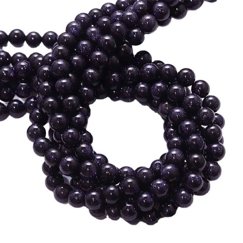 半成品批发天然蓝砂石散珠 优质蓝沙石diy手串珠饰配件佛珠批发详情8