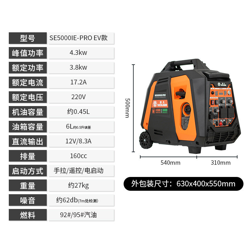 森久汽油发电机家用微型220v静音变频3kw房车户外手提露营便携式详情20