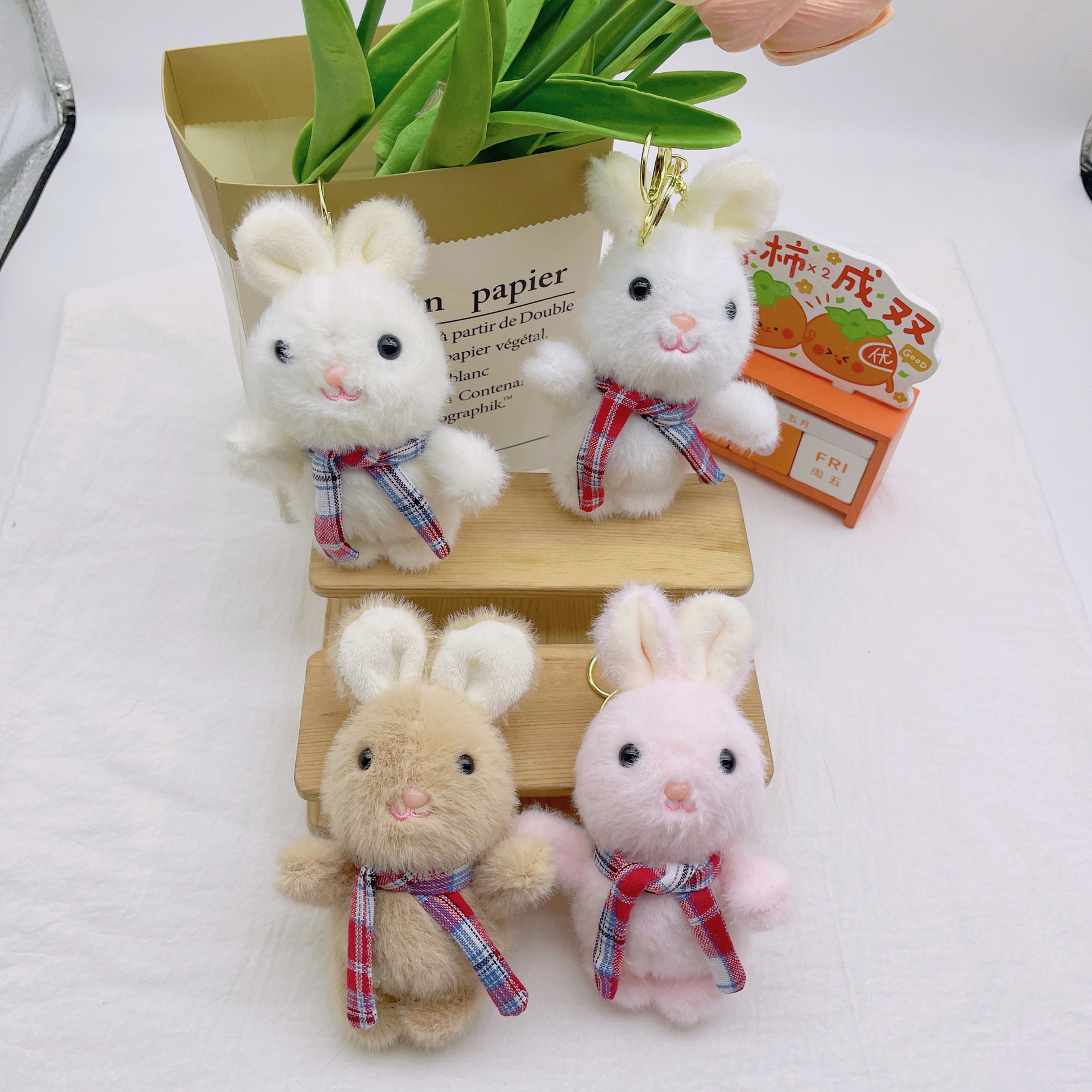 Wholesale of creative scarves, little rabbit figurines, claw machine dolls, small pendants, cute plush toys, keychains and small gifts pic 7