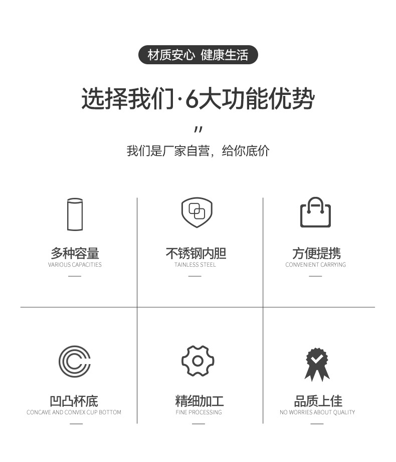 跨境专供不锈钢美式大口运动水壶户外带提手旅行壶单层保温杯详情3