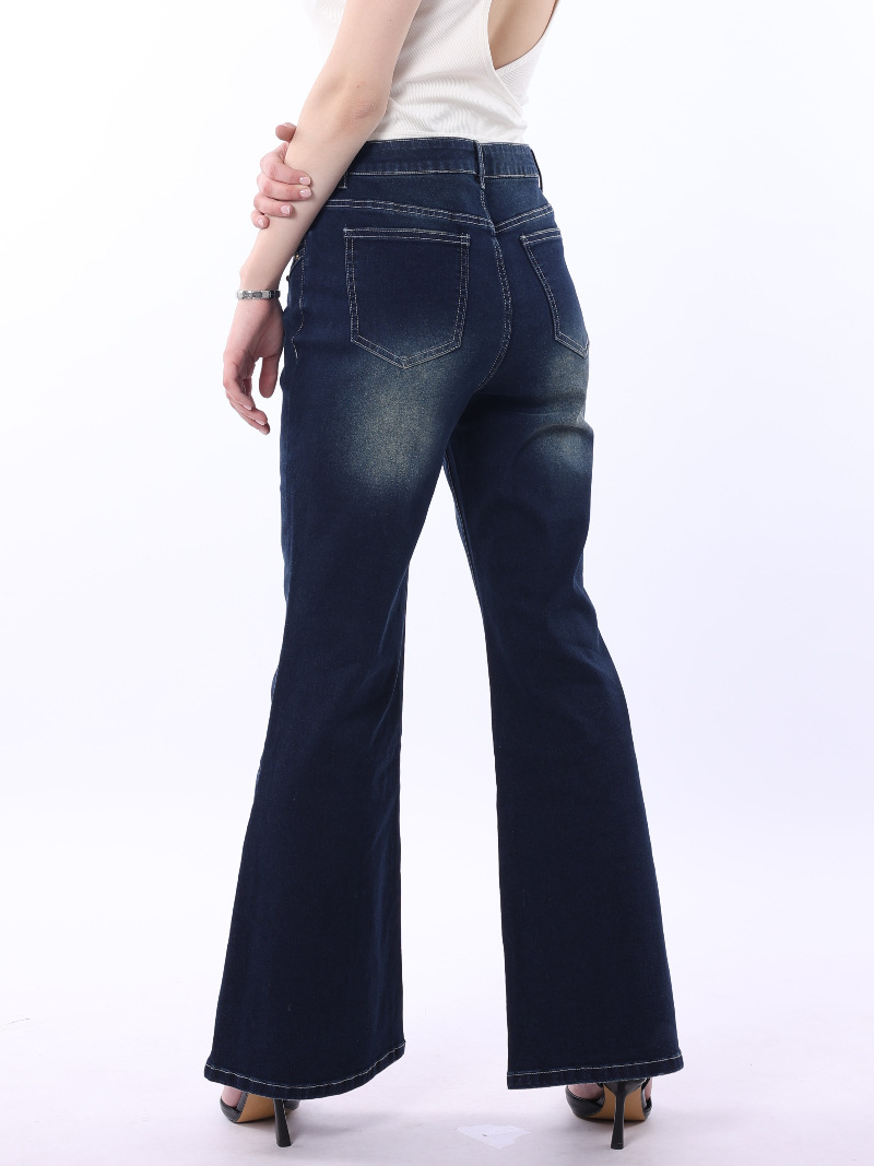 Cross-border 2025 nuevo comercio exterior europa y Estados Unidos ropa de mujer retro holgada micro trompe jeans mujeres casual versátil mop pants pic 9