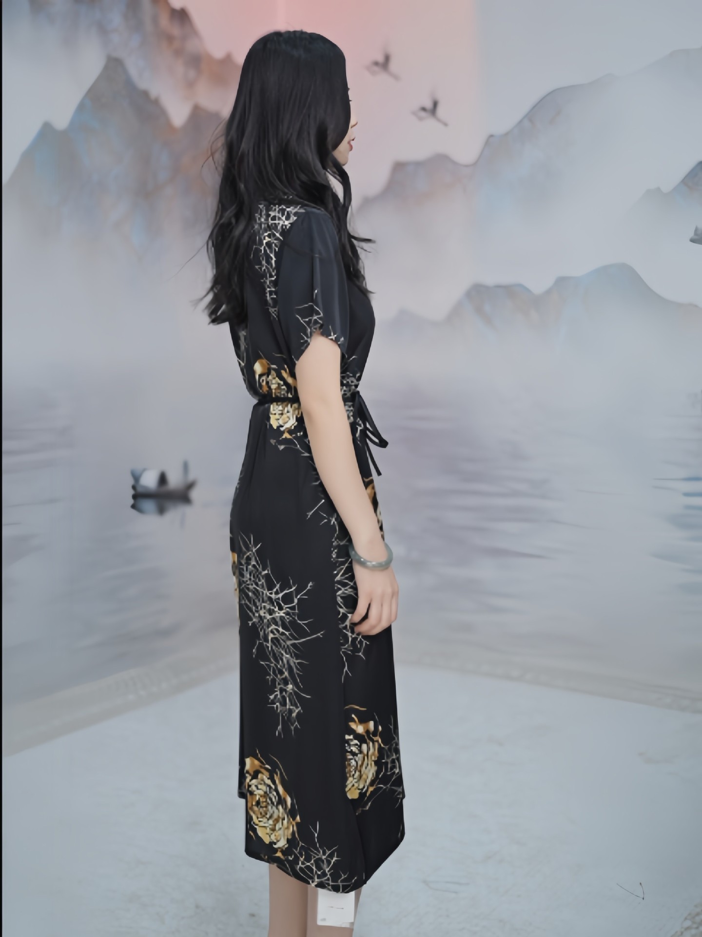 中年妈妈女装夏季雪纺连衣裙2024新款夏装洋气40岁50显瘦气质裙子详情4